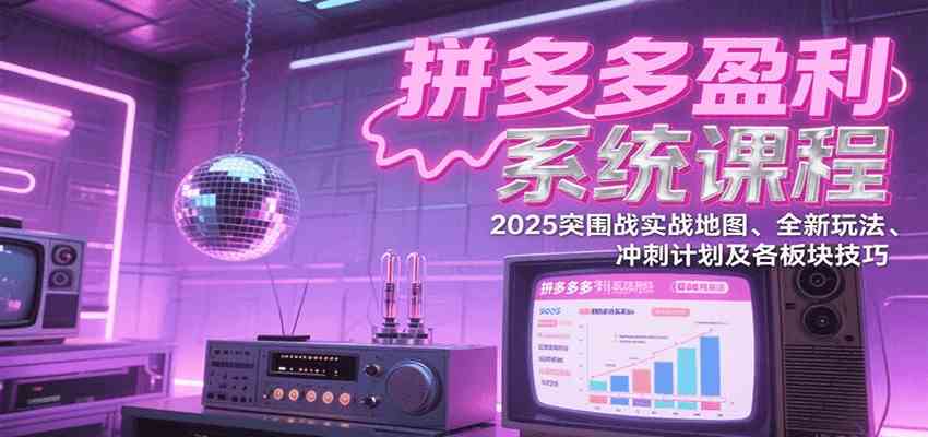 拼多多盈利系统课：2025突围战实战地图与全新玩法-无双副业
