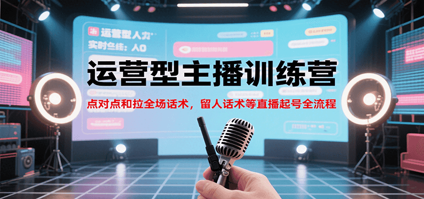 运营型主播训练营直播起号全流程话术技巧-无双副业