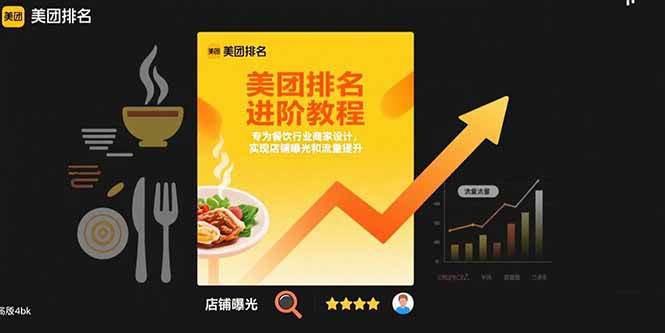 美团排名进阶教程：餐饮商家店铺曝光与流量提升指南-无双副业