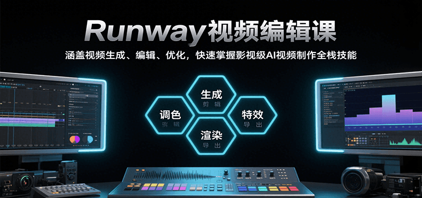 Runway视频编辑课：掌握影视级AI视频制作全栈技能-无双副业
