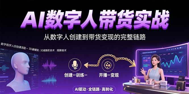 AI数字人带货实战：从创建到变现的完整流程-无双副业