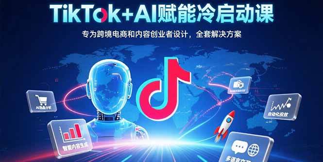 TikTok+AI赋能冷启动课：跨境电商与内容创业者全套解决方案-无双副业