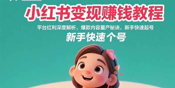 小红书变现赚钱教程：平台红利解析与爆款内容量产秘诀-无双副业