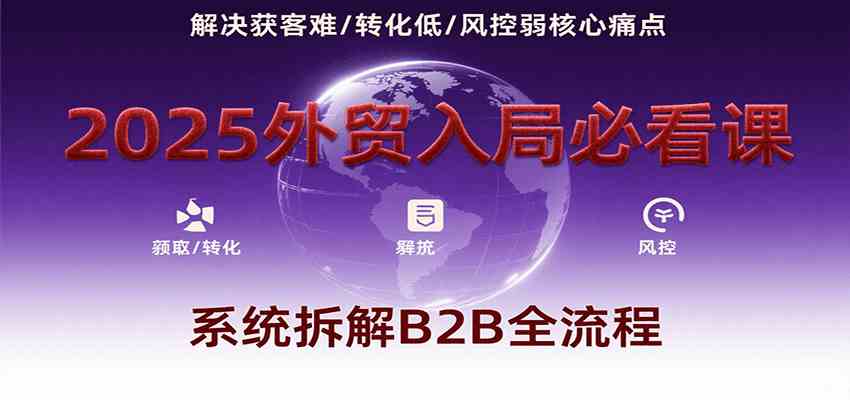 外贸B2B全流程实战课：解决获客转化风控核心痛点-无双副业