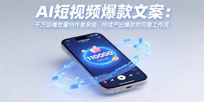 AI短视频爆款文案创作技巧：千万级播放量工作流揭秘-无双副业