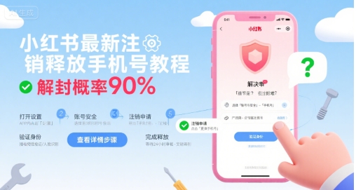 小红书注销释放手机号教程与解封技巧-无双副业