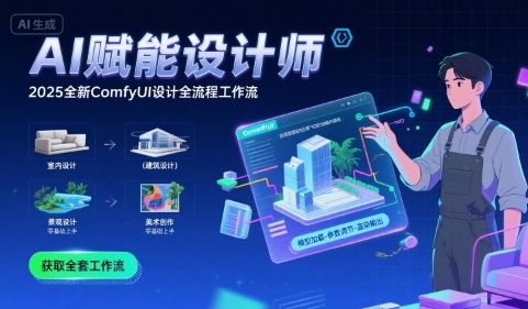 AI赋能设计师，2025全新comfyui设计全流程工作流，零基础轻松上手-无双副业