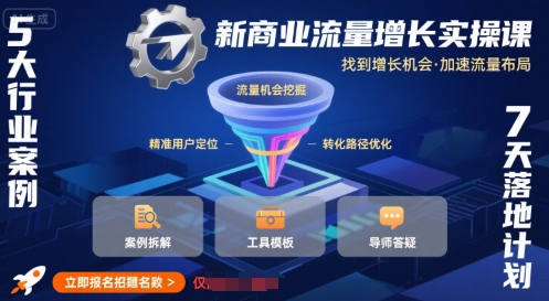 新商业流量增长实操课，找到增长机会加速流量布局-无双副业