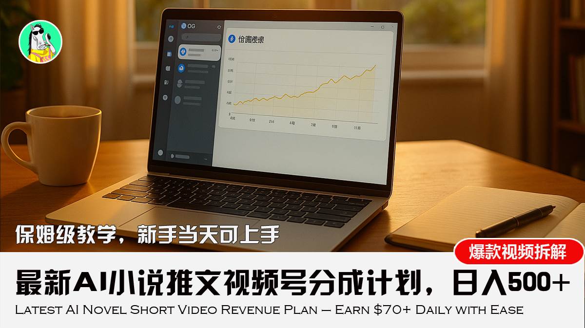 最新AI小说推文视频号分成计划，新手小白日入500+教程-无双副业
