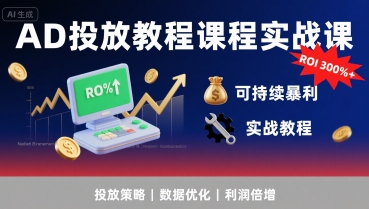AD投放实战课程：提升广告ROI至300%的暴利技巧-无双副业