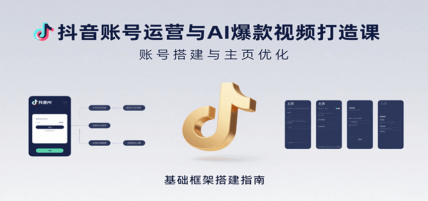 抖音账号运营与AI爆款视频制作课程：账号搭建与特效视频方法-无双副业
