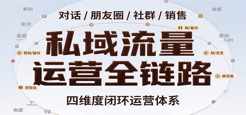 私域流量运营全链路实战：对话设计、朋友圈运营、社群管理与销售SOP-无双副业
