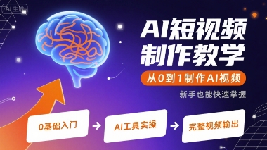 AI短视频制作从入门到精通教程-无双副业