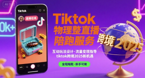 Tiktok物理整蛊直播陪跑服务跨境运营指南-无双副业