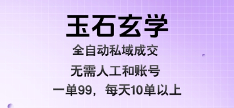 玉石玄学全自动私域成交蓝海项目揭秘-无双副业