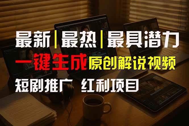 短剧推广新思路，AI一键生成原创解说视频快速变现-无双副业