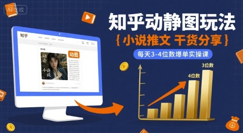 知乎小说推文动静图玩法爆单实操课-无双副业