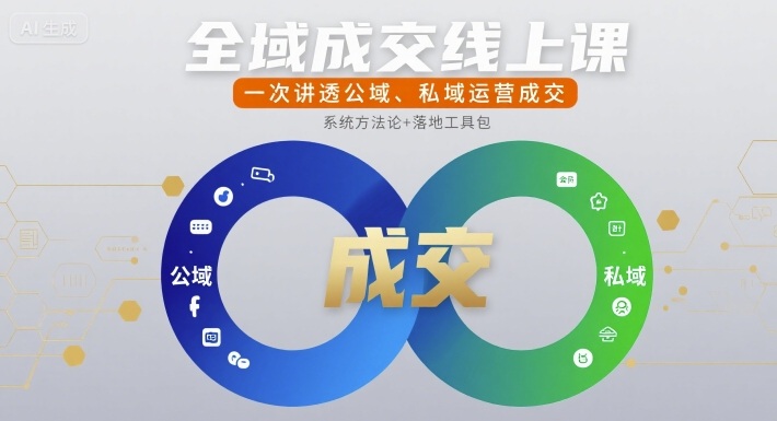 全域成交线上课讲透公域私域运营成交-无双副业