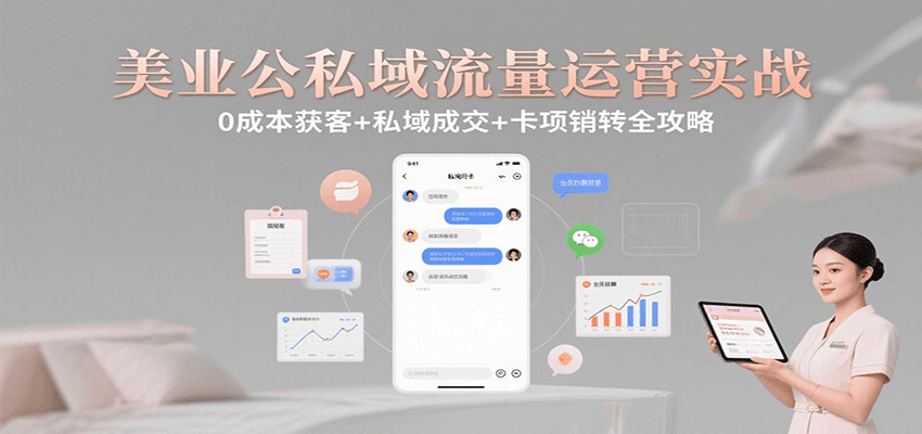 美业公私域流量运营实战：0成本获客与私域成交全攻略-无双副业
