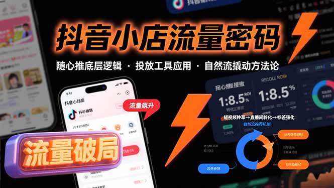 抖音小店流量密码与随心推投放核心方法论-无双副业