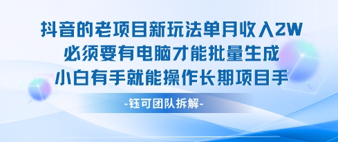 老项目新玩法单月收入2W小白轻松操作长期项目-无双副业
