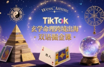 TikTok玄学命理跨境出海双语掘金课，精准直击海外用户痛点-无双副业