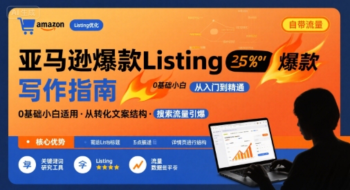 亚马逊爆款Listing写作方法，0基础小白也能打造自带流量Listing-无双副业