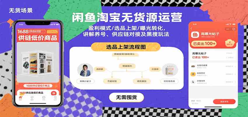 闲鱼淘宝无货源运营全攻略：盈利模式选品上架曝光转化技巧-无双副业