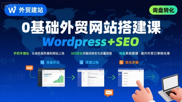WordPress外贸建站与SEO优化课程，从0到1搭建高转化外贸网站-无双副业