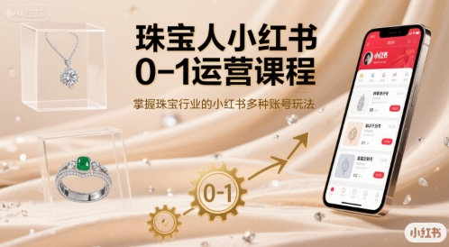 珠宝人小红书运营课程，掌握珠宝行业多种账号玩法与变现策略-无双副业