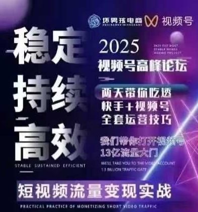 坏男孩电商视频号线下课：短引、精细化模型与三频共振实战-无双副业