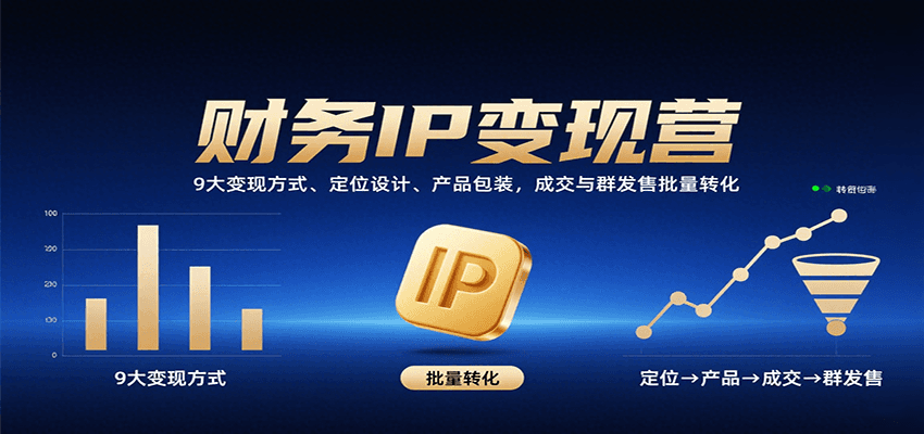 财务IP变现营：9大变现方式与定位设计、产品包装及成交转化策略-无双副业