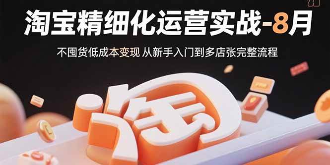 淘宝精细化运营实战：不囤货低成本变现从入门到多店扩张-无双副业