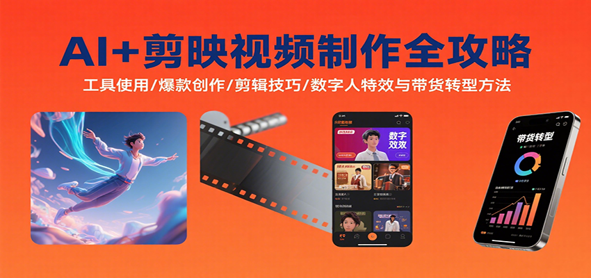 AI与剪映视频制作全攻略：工具使用、爆款创作与剪辑技巧-无双副业