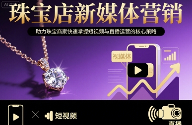 珠宝店新媒体营销策略，掌握短视频与直播运营核心方法-无双副业
