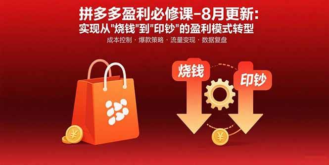 拼多多盈利必修课：突破运营瓶颈实现从烧钱到印钞转型-无双副业