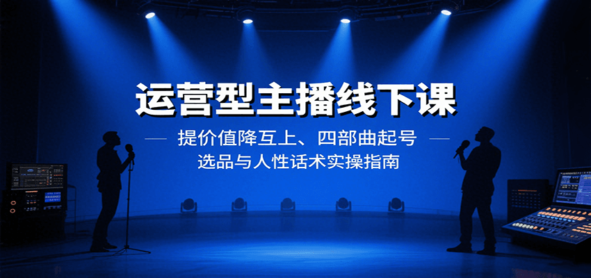 运营型主播线下课：价值提升与起号四部曲实操指南-无双副业