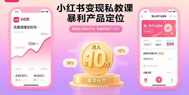 小红书变现私教课：暴利产品定位与高转化内容生产术-无双副业