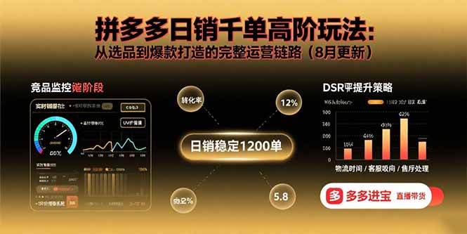 拼多多日销千单高阶玩法：从选品到爆款打造的完整运营链路-无双副业