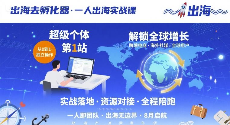出海孵化器实战课：超级个体全球增长指南-无双副业