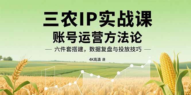 三农IP实战课：账号运营方法论与六件套搭建技巧-无双副业