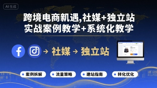 跨境电商社媒与独立站实战系统教学-无双副业
