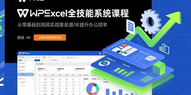 WPS Excel全技能系统课程：零基础到高阶实战全覆盖-无双副业