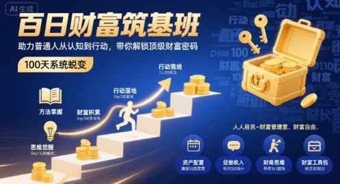 百日财富筑基班：从认知到行动的财富进阶指南-无双副业