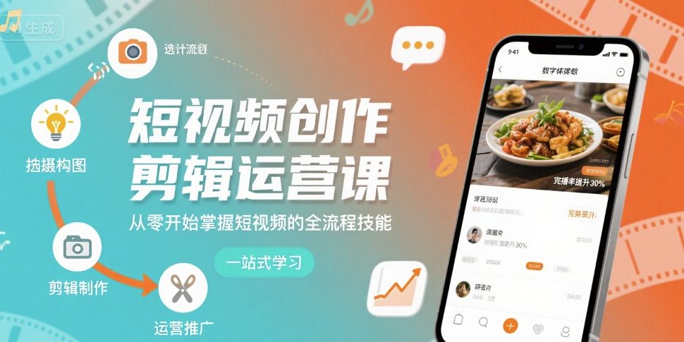 短视频创作剪辑运营全流程技能课程-无双副业