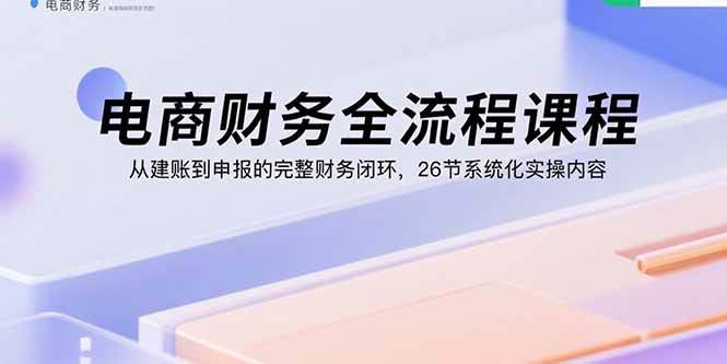 电商财务全流程课程：从建账到申报的完整财务闭环系统课-无双副业