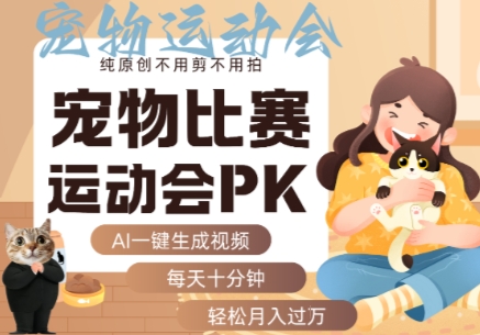 AI生成宠物比赛视频轻松月入过万，无需拍摄剪辑-无双副业