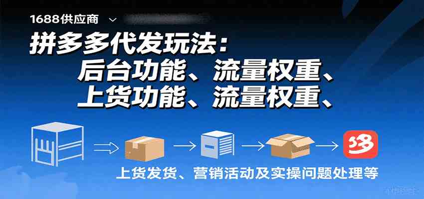 拼多多代发玩法全流程运营课程：从开店到爆单实战指南-无双副业
