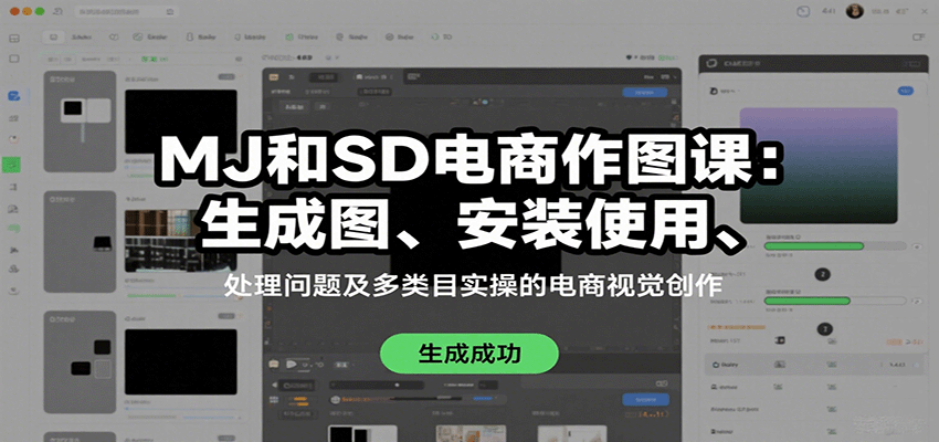 MJ和SD电商作图课：电商视觉创作与多类目实操指南-无双副业
