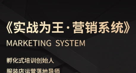 服装老板必修课《实战为王-营销系统》助力业绩增长-无双副业